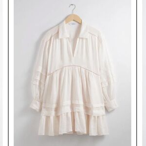 & Other Stories Relaxed Collared White Mini Dress